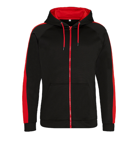 AWDis Contrast Sports Polyester Zoodie - Redrok