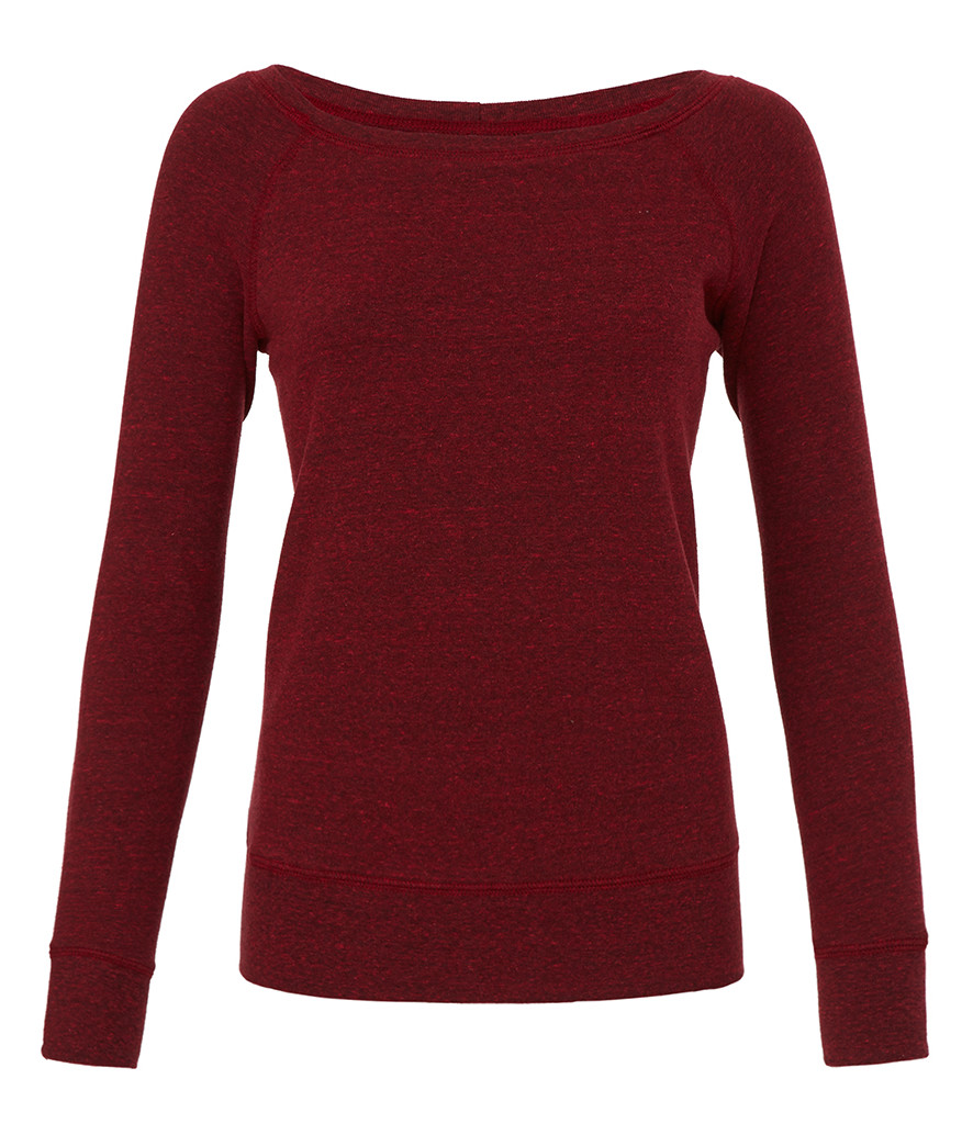 BL7501 Bella Tri-Blend Sponge Fleece Wide Neck Sweatshirt - Redrok